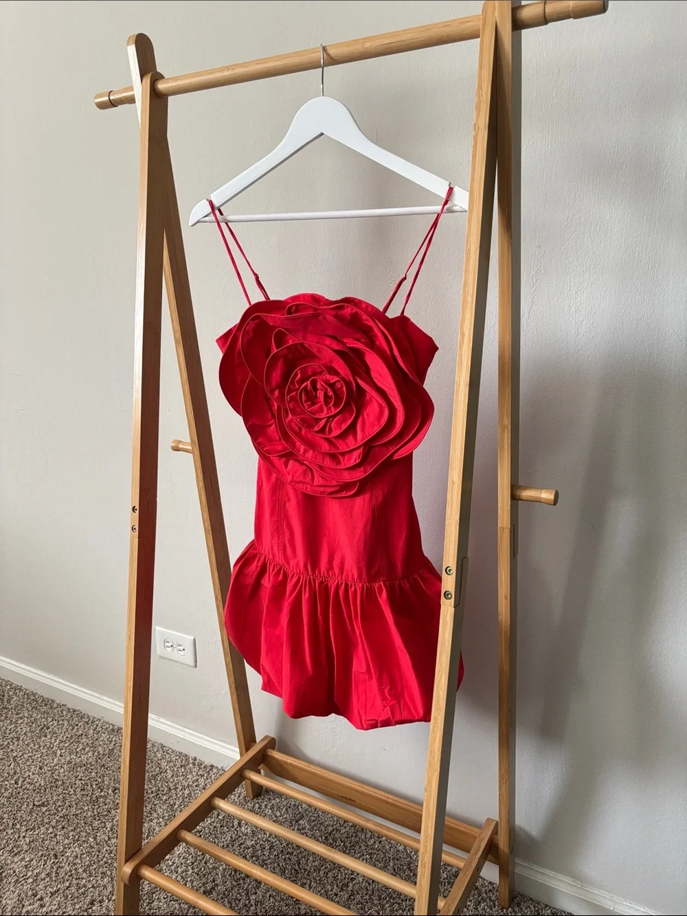 FARM Rio Red Floral Rosette Mini Dress - Picture 3 of 11